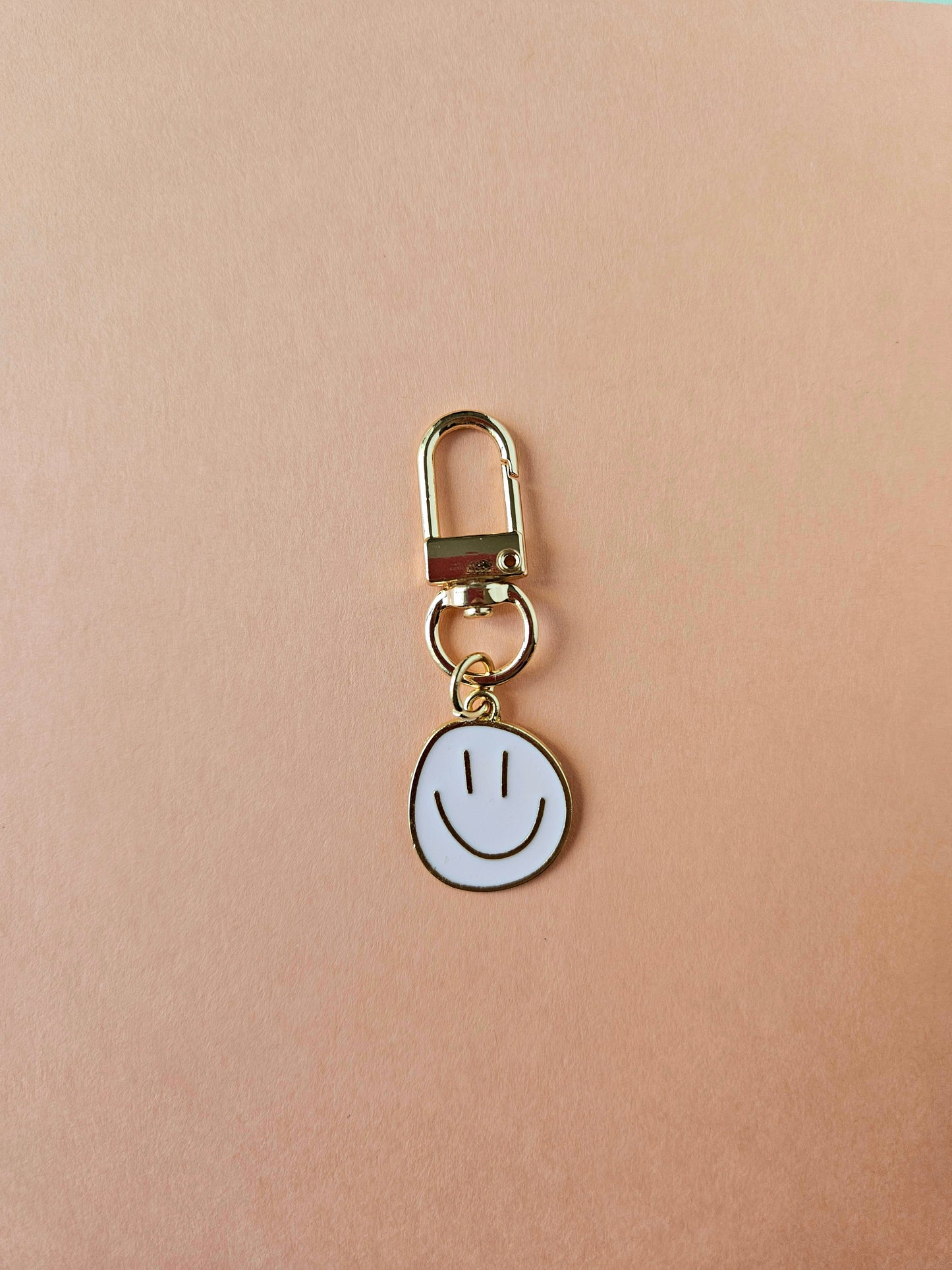 Gold Smiley Face Mini Bag Charm