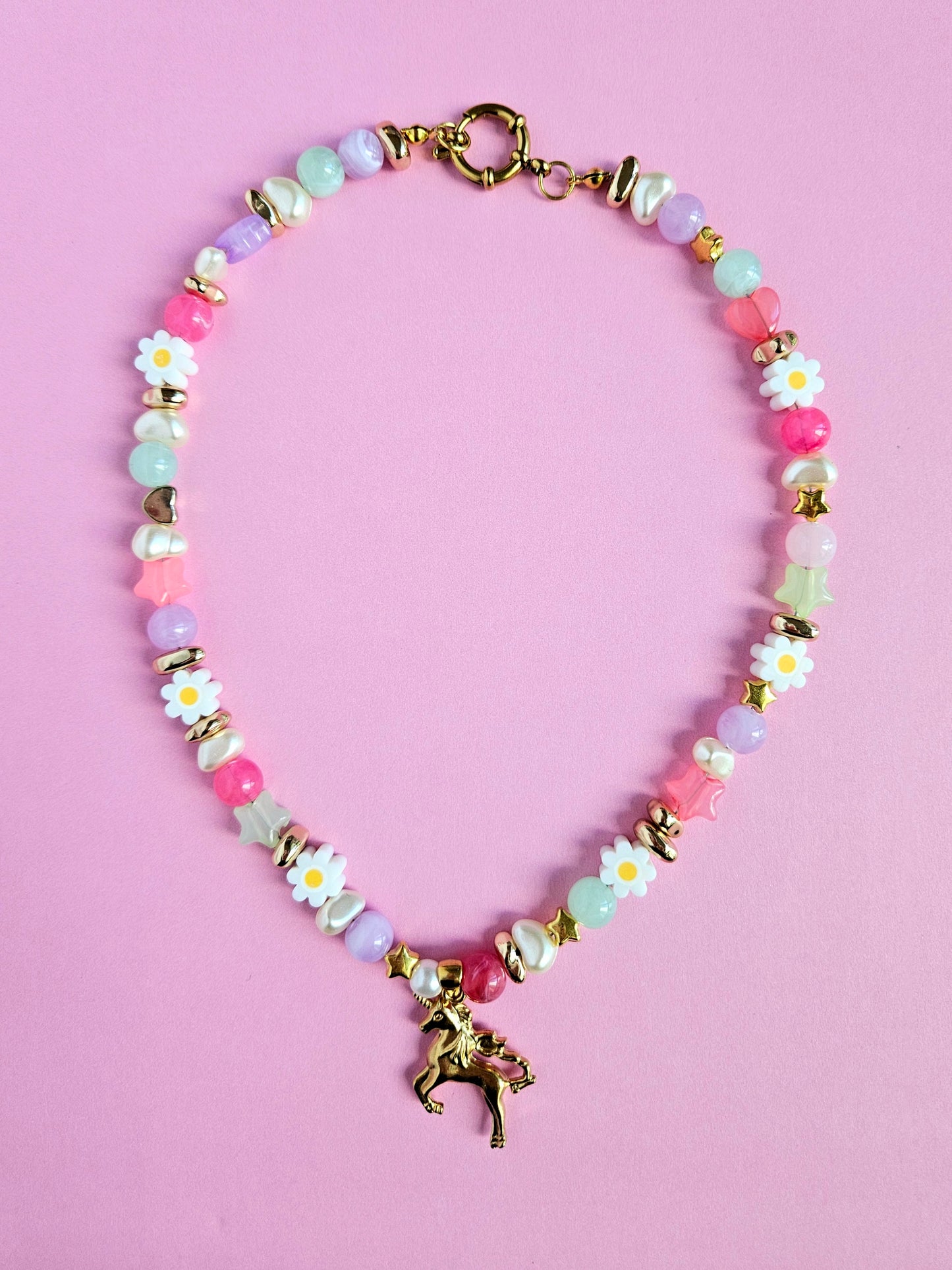 Golden Unicorn Charm Necklace