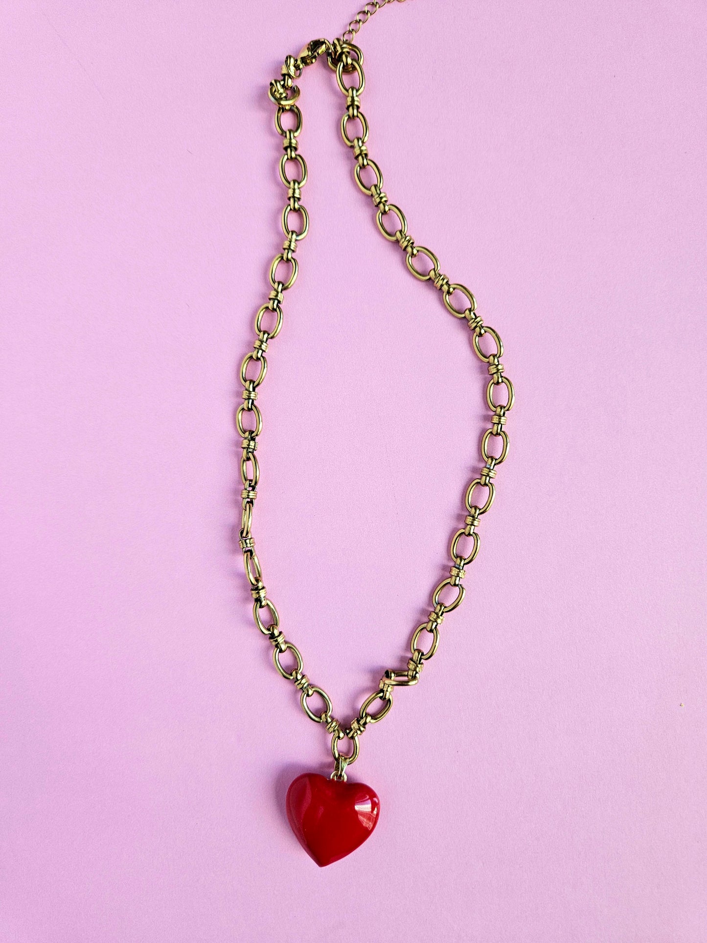 Chunky Heart Charm Necklace