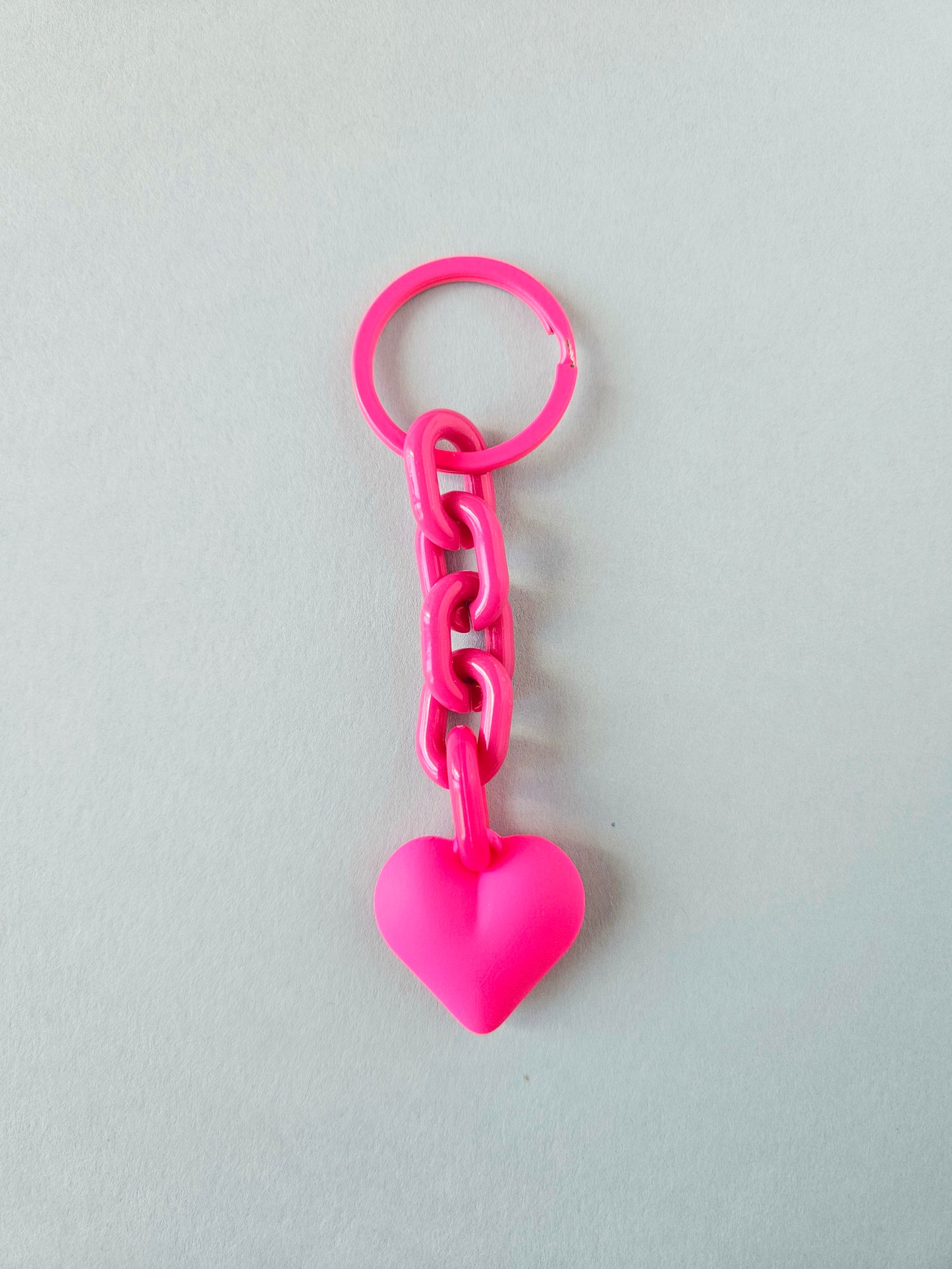 Chunky Heart Hot Pink Bag Charm