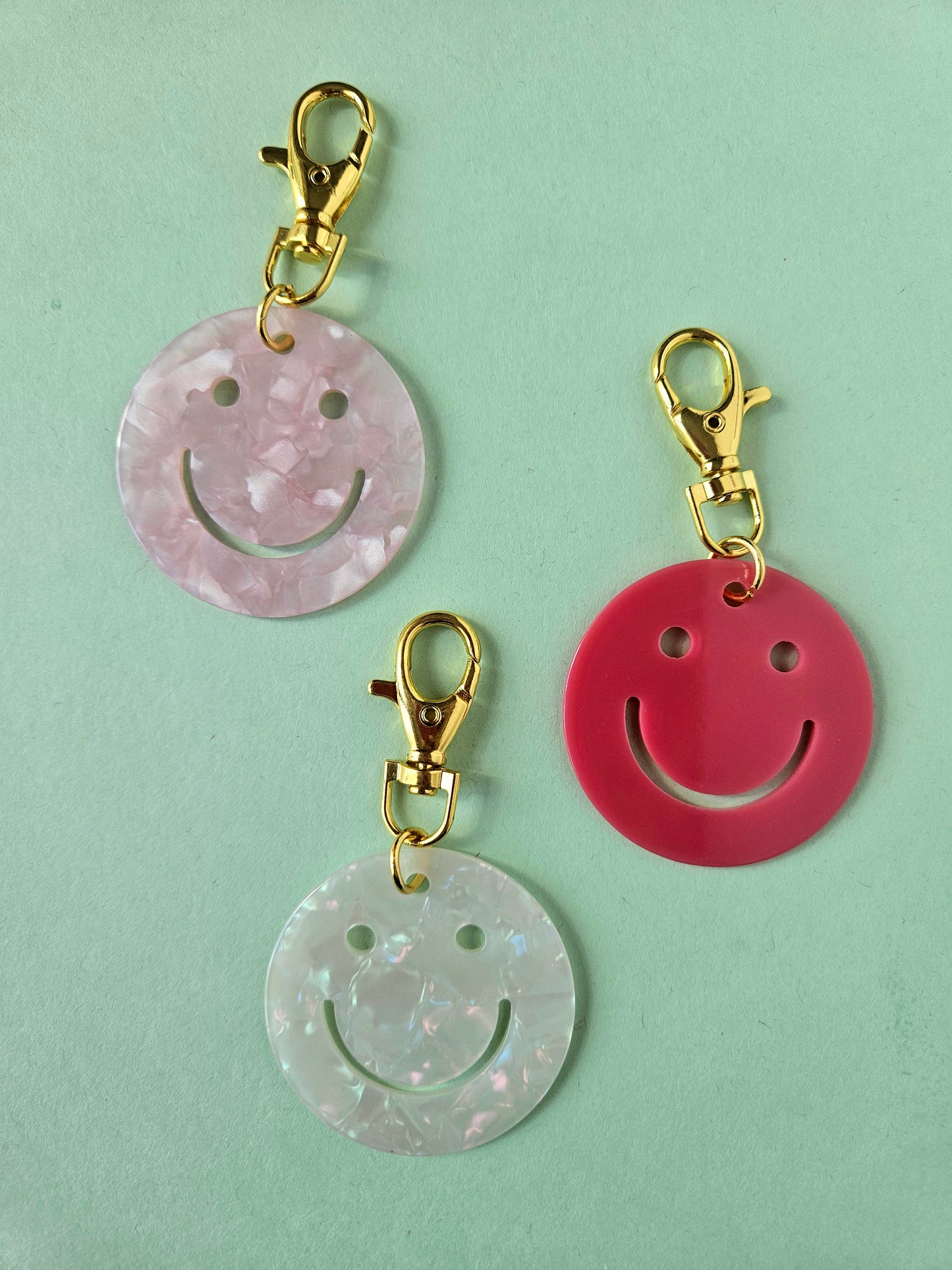 Smiley Face Acrylic Bag Charms