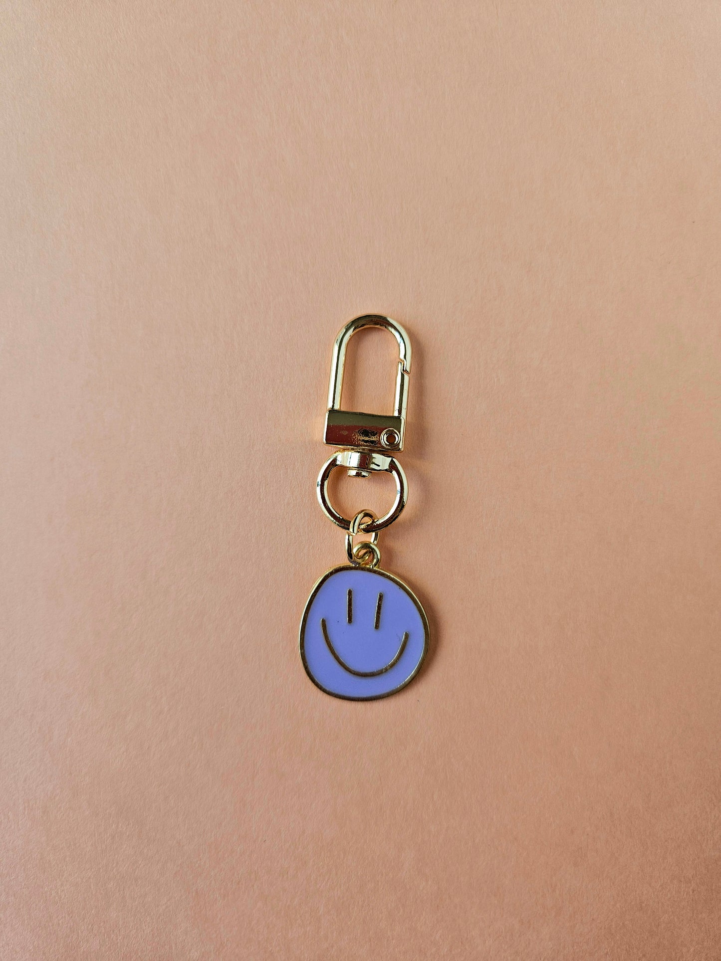 Gold Smiley Face Mini Bag Charms