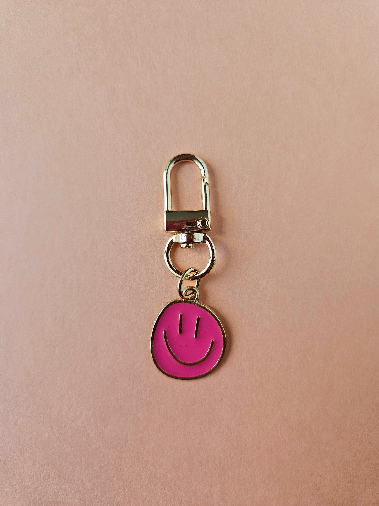 Gold Smiley Face Mini Bag Charms