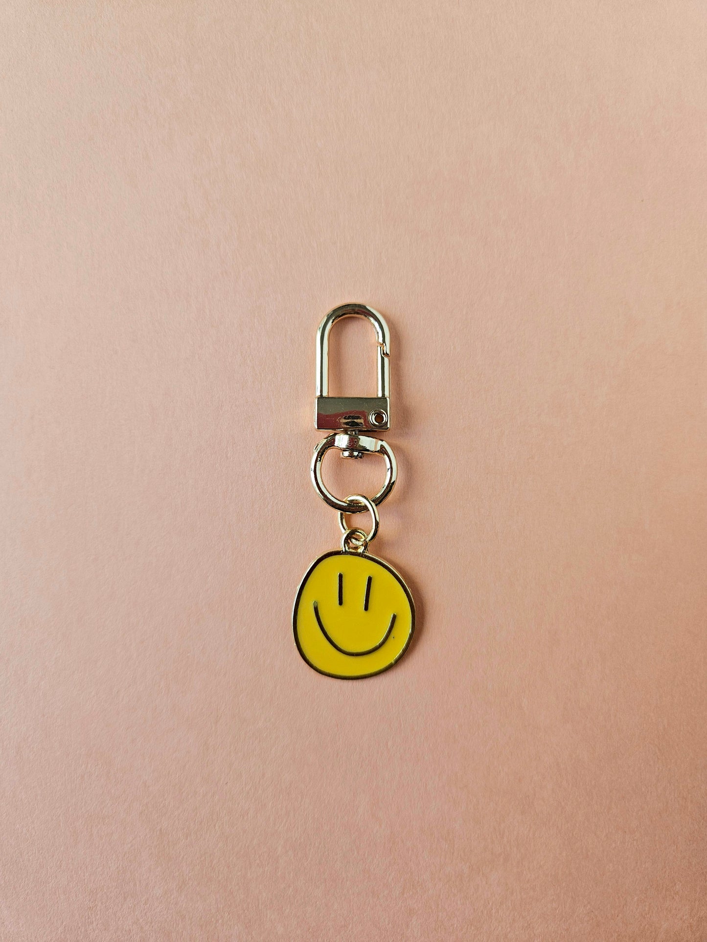 Gold Smiley Face Mini Bag Charms