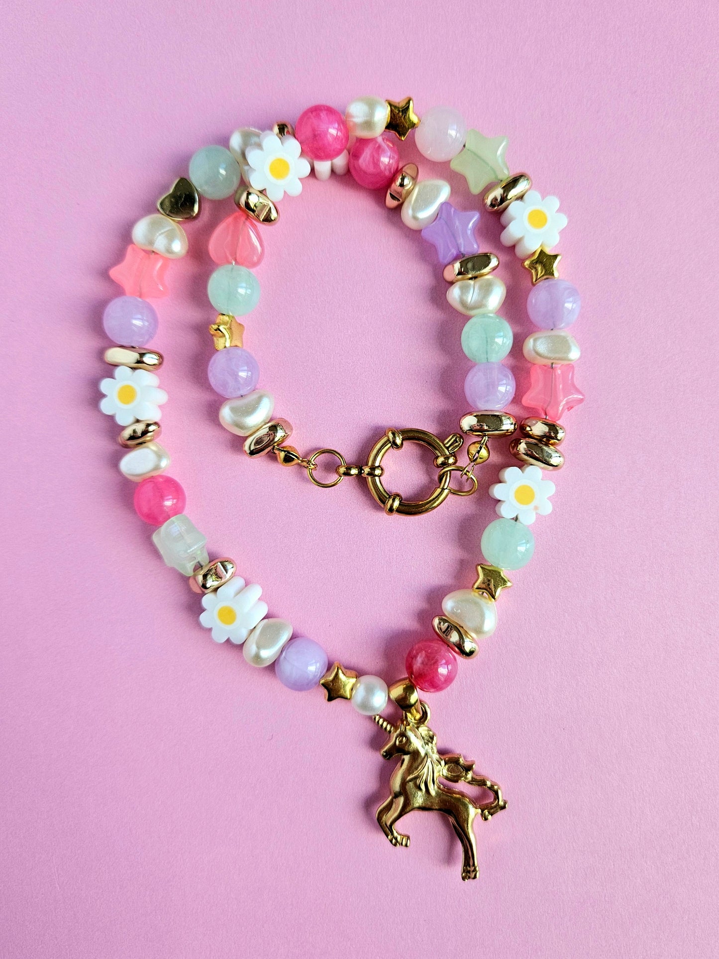 Golden Unicorn Charm Necklace