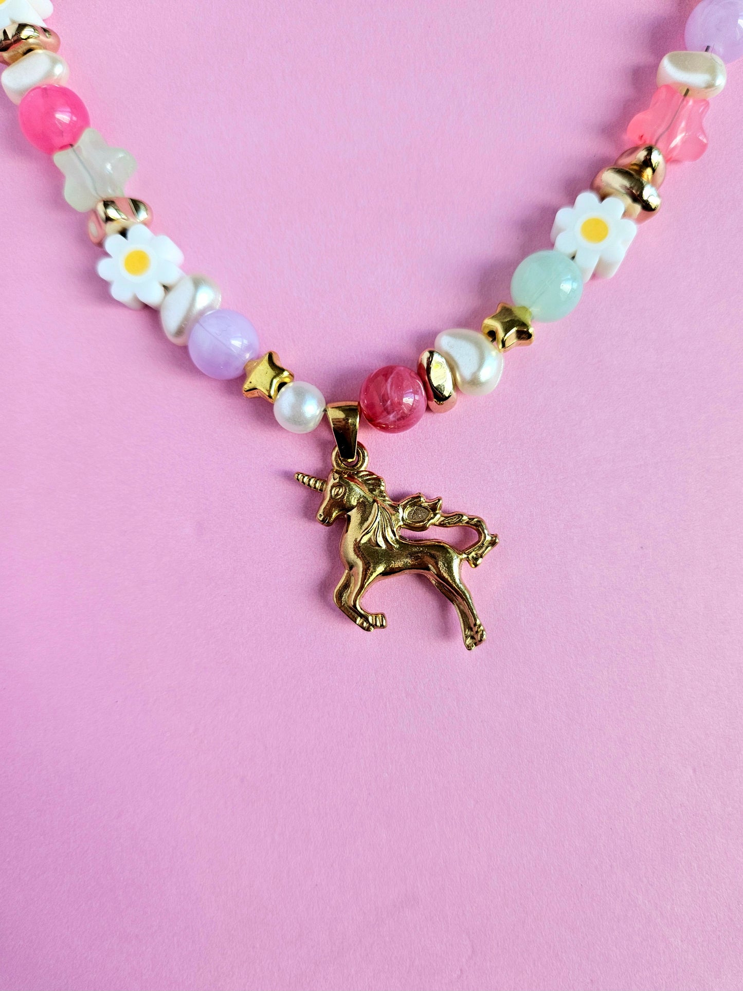 Golden Unicorn Charm Necklace