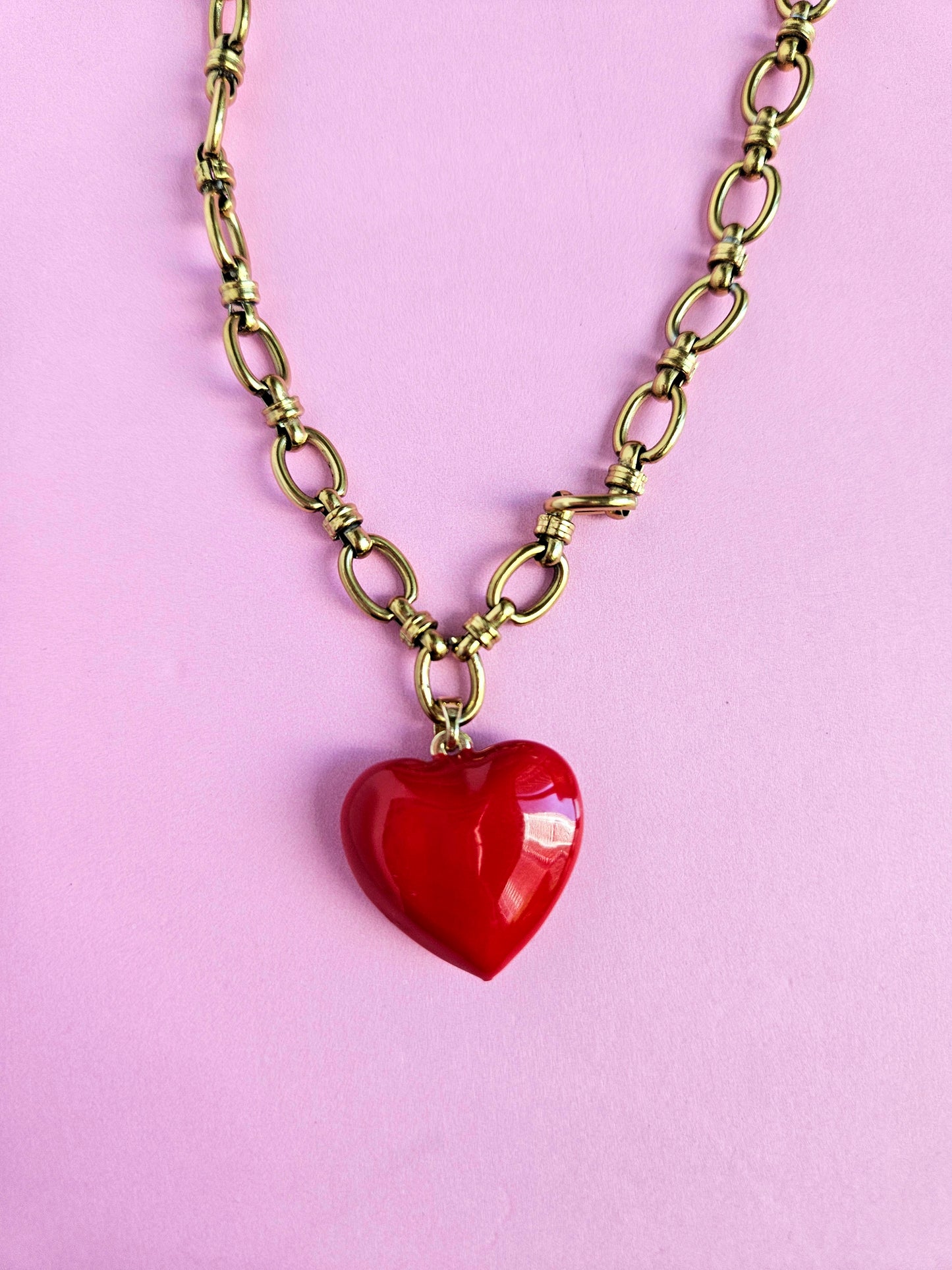 Chunky Heart Charm Necklace